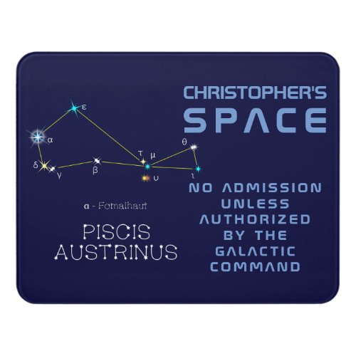 Southern Hemisphere Constellation Piscis Austrinus Door Sign