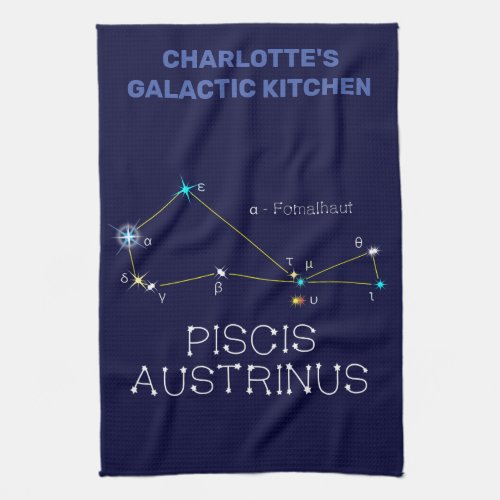 Southern Hemisphere Constellation Piscis Austrinus Kitchen Towel