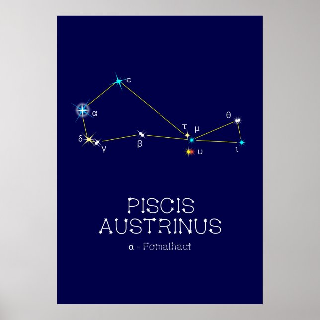 Southern Hemisphere Constellation Piscis Austrinus Poster (Front)