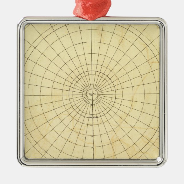 Southern Hemisphere Outline Metal Ornament (Front)