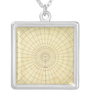 Southern Hemisphere Outline Silver Plated Necklace