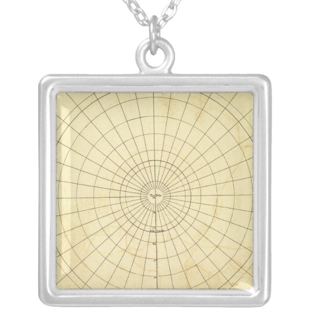 Southern Hemisphere Outline Silver Plated Necklace (Front)