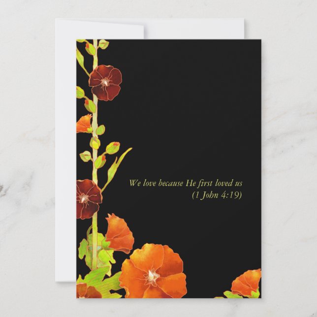 Southern Hollyhocks Luxe Floral Wedding Invitation (Front)