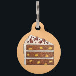 Southern Hummingbird Layer Cake Slice Dessert Pet ID Tag<br><div class="desc">Design features an original illustration of a slice of hummingbird cake, a banana-pineapple spice cake with pecans and cream cheese frosting, especially popular in the Southern United States. This piece of cake design is also available on other products. Lots of additional food prints are also available from this shop. Don't...</div>