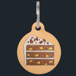 Southern Hummingbird Layer Cake Slice Dessert Pet ID Tag<br><div class="desc">Design features an original illustration of a slice of hummingbird cake, a banana-pineapple spice cake with pecans and cream cheese frosting, especially popular in the Southern United States. This piece of cake design is also available on other products. Lots of additional food prints are also available from this shop. Don't...</div>