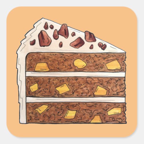 Southern Hummingbird Layer Cake Slice Dessert Square Sticker