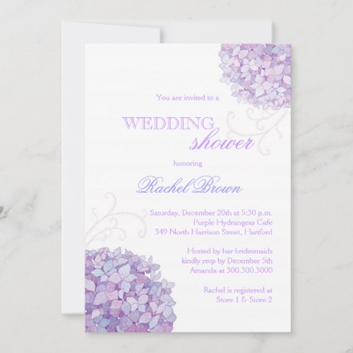 Southern Hydrangea Blooms Spring Wedding Shower Invitation