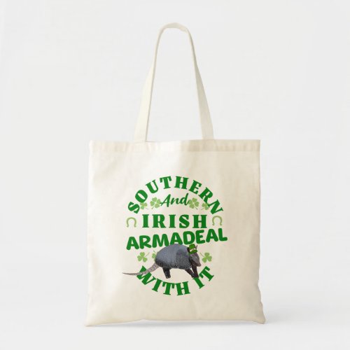 Southern Irish Armadillo Funny St Patricks Day Tote Bag