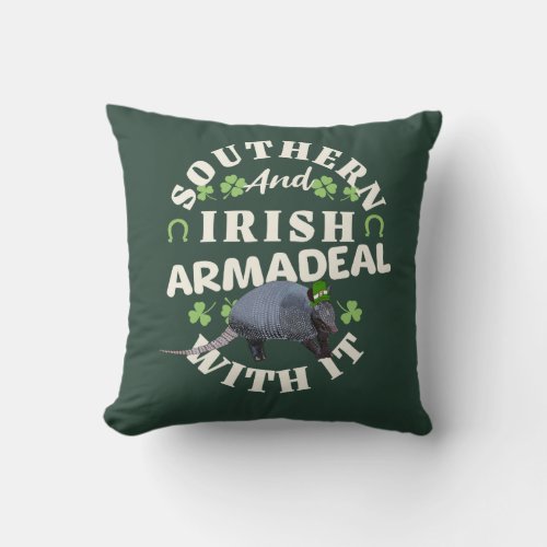 Southern Irish Armadillo Throw Pillow