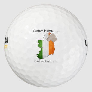 Southern Irish Flag and Map on a Golf Ball. Golf Balls