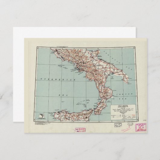 Southern Italy World War II Strategic Map (1943) (Front/Back)