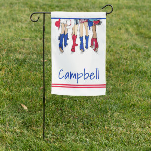 Southern Ladies Fashion Cowboy Boots Blue Red Garden Flag