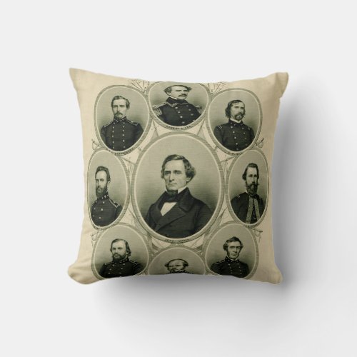 Southern Leaders of the Civil War Throw Pillow