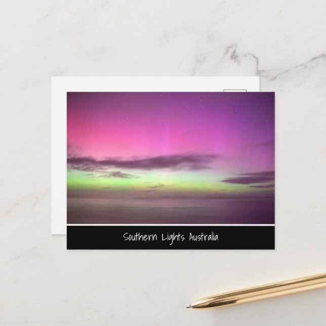 Southern Lights Australia - Night Sky Photo Postcard (Front/Back In Situ)
