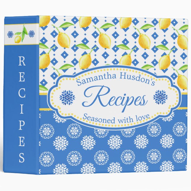 Southern Living Farmhouse Lemon Recipe 3 Ring Binder (Front/Spine)