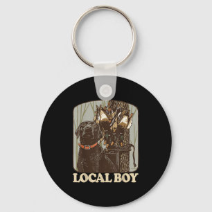 Southern Local Boy Duck Hunting Black Lab Camo Out Keychain