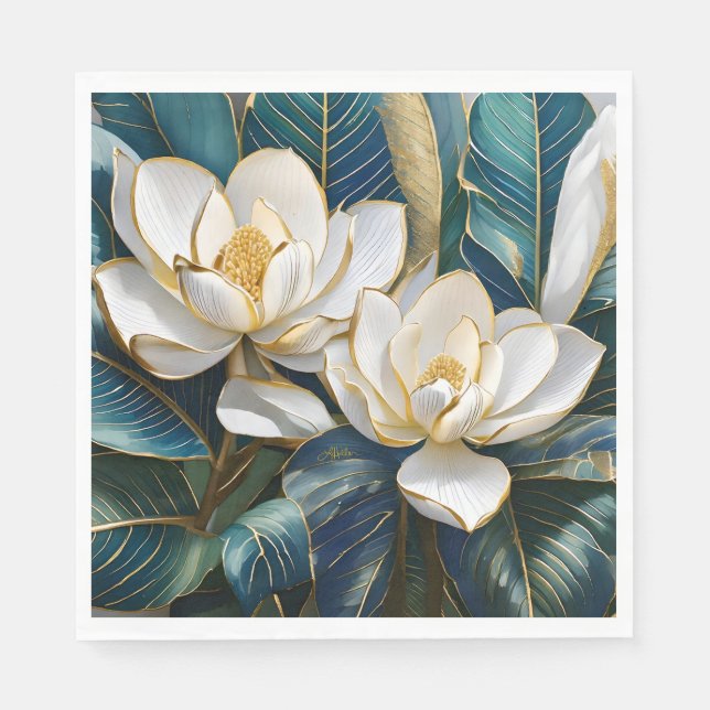 Southern Magnolia Art Napkins (Front)