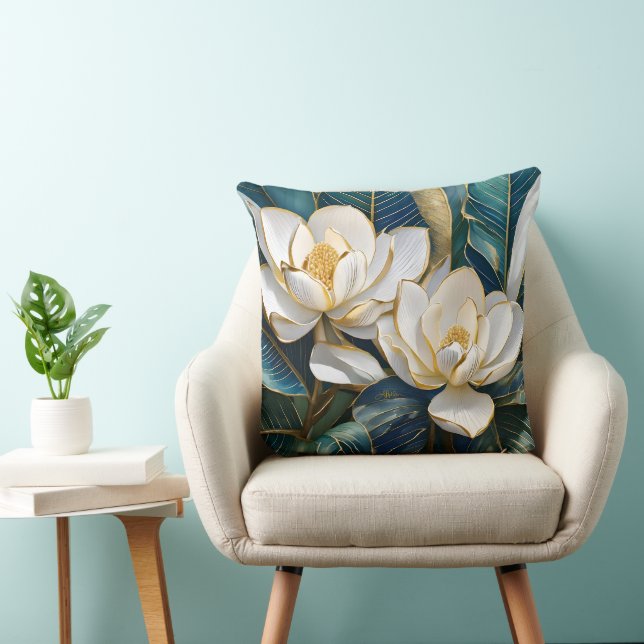 Southern Magnolia Art Throw Pillow (Chair)