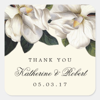 Southern Magnolia Botanical Wedding Favor Stickers