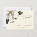Southern Magnolia Botanical Wedding Rsvp Card at Zazzle