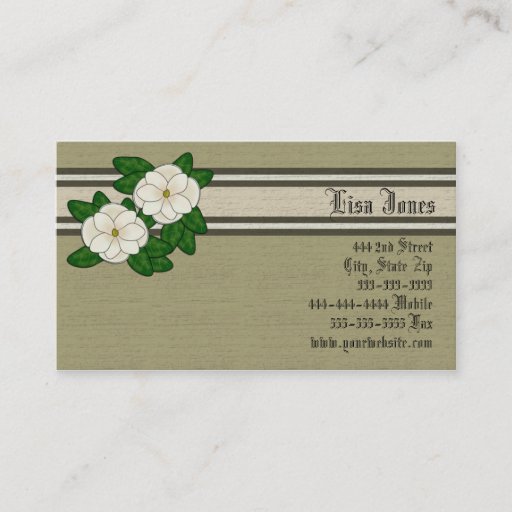 Customizable Southern Magnolia Business Cards