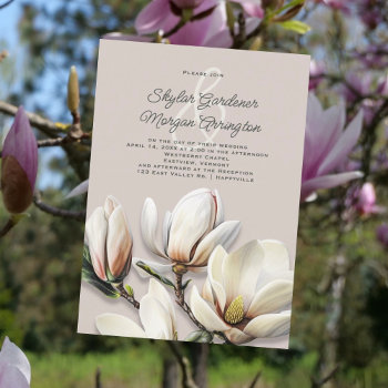 Southern Magnolia Casual Wedding Invitation by sandpiperWedding at Zazzle