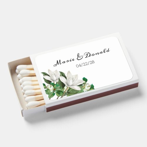 Southern Magnolia Elegant Flower Matchboxes