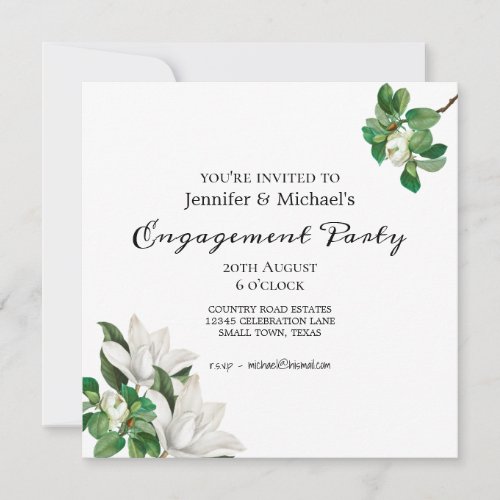 Southern Magnolia Engagement Invitation