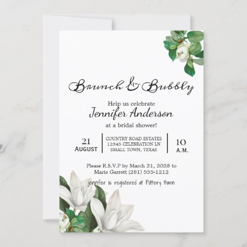 Southern Magnolia Flower Bridal Brunch