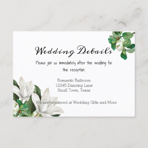 Southern Magnolia Flower Enclosure Card