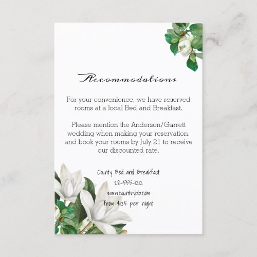 Southern Magnolia Flower Enclosure Card