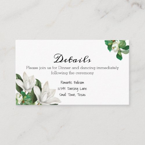 Southern Magnolia Flower Enclosure Card