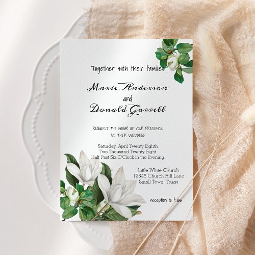 Southern Magnolia Flower Invitation