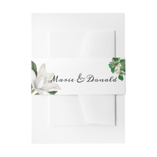 Southern Magnolia Flower Invitation Belly Band