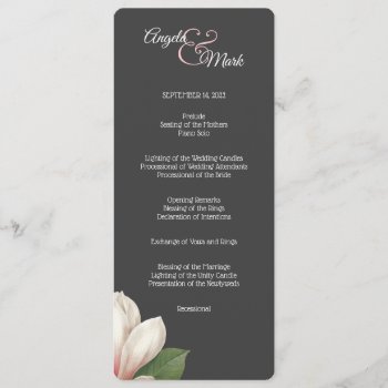 Southern Magnolia Flower Program | Charcoal by Charmalot at Zazzle