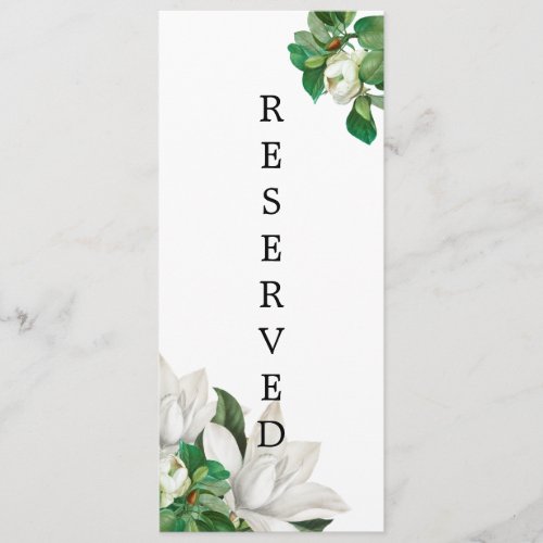 Southern Magnolia Flower Reserved Chair Sign Menu