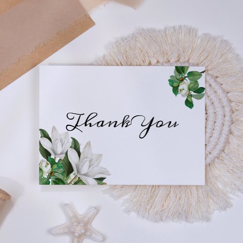 Southern Magnolia Flower Thank You Card