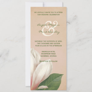 Southern Magnolia Flower Wedding   Antique Blush Invitation