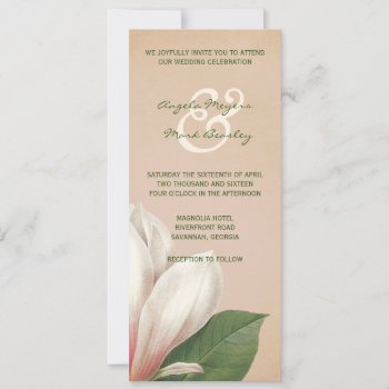 Southern Magnolia Flower Wedding | Antique Blush Invitation by Charmalot at Zazzle