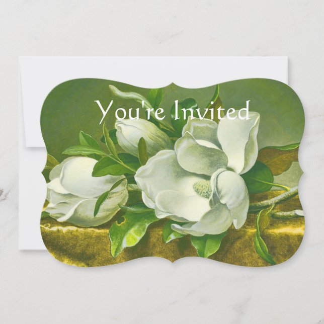 Southern Magnolia Flower Wedding Invitation (Front)