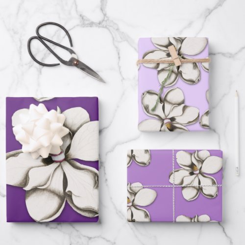 Southern Magnolia Flowers Patterned Wrapping Paper