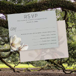 Southern Magnolia Flowers Wedding Menu Rsvp Cards at Zazzle