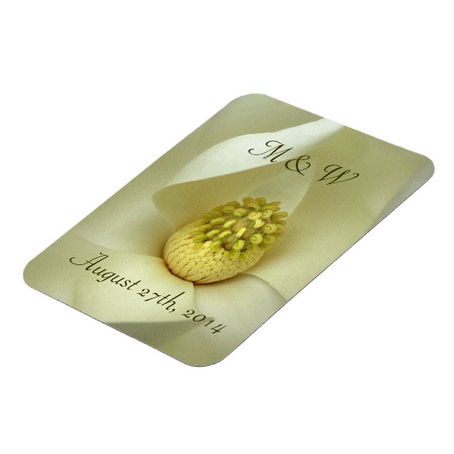 Southern Magnolia Wedding Favor Magnet (Left Side)