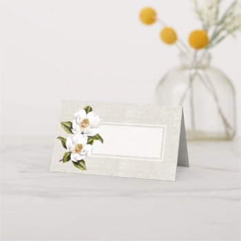 Southern Magnolia Wedding Folded Place Card by Myweddingday at Zazzle
