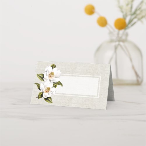 Southern Magnolia Wedding Folded Place Card