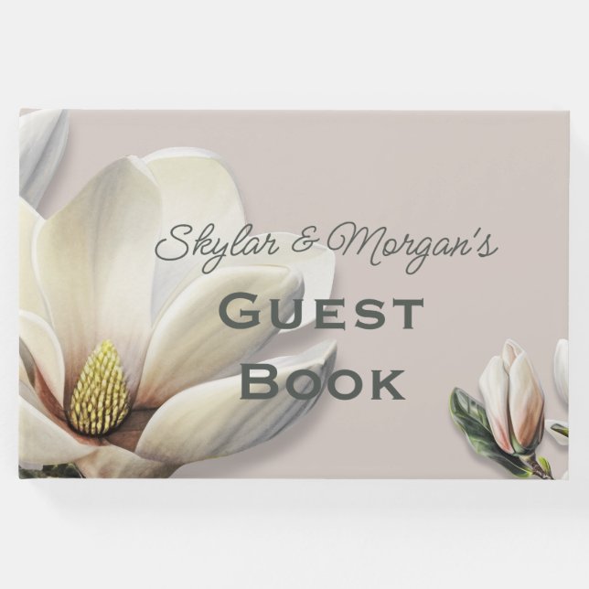 Southern Magnolia Wedding Guest Book (Front)