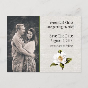 Southern Magnolia Wedding Save The Date Announcement Postcard by Myweddingday at Zazzle