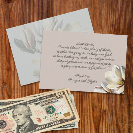 Southern Magnolia Wedding Wishing Well Message Note Card