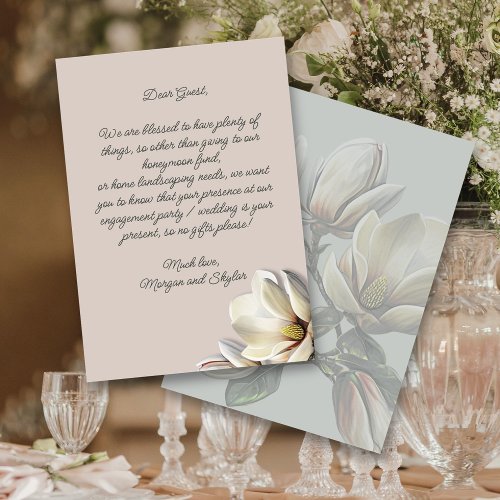 Southern Magnolia Wedding Wishing Well Message Note Card