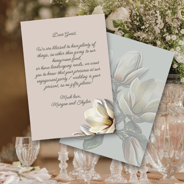 Southern Magnolia Wedding Wishing Well Message Note Card (Creator Uploaded)